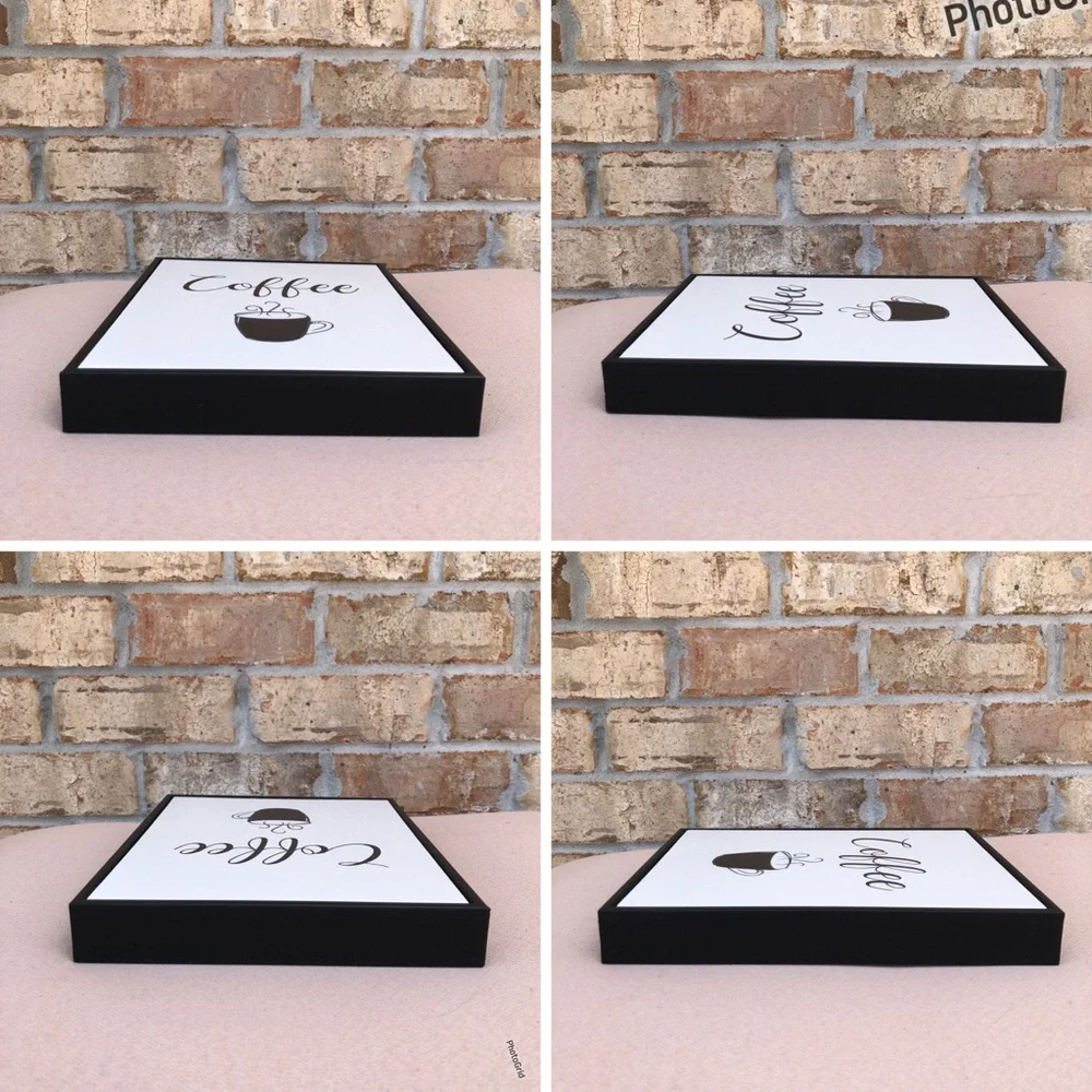Coffee Lover's Wood Base Panels Set of 3 Modern m Minimalist Wall Art Prints